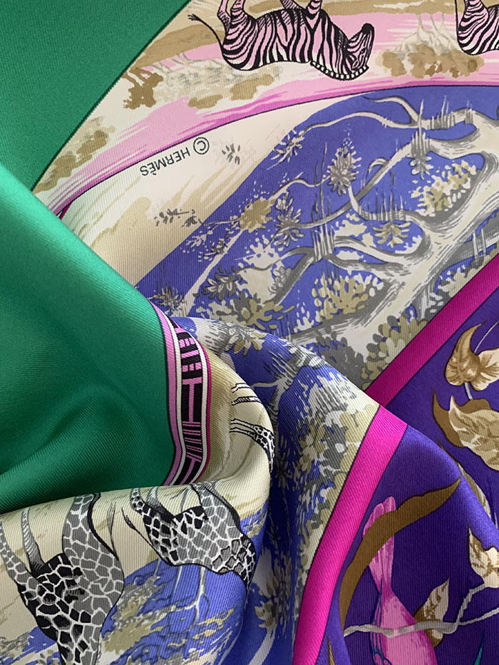 90-00's "Hermes" Silk Scarf 복제