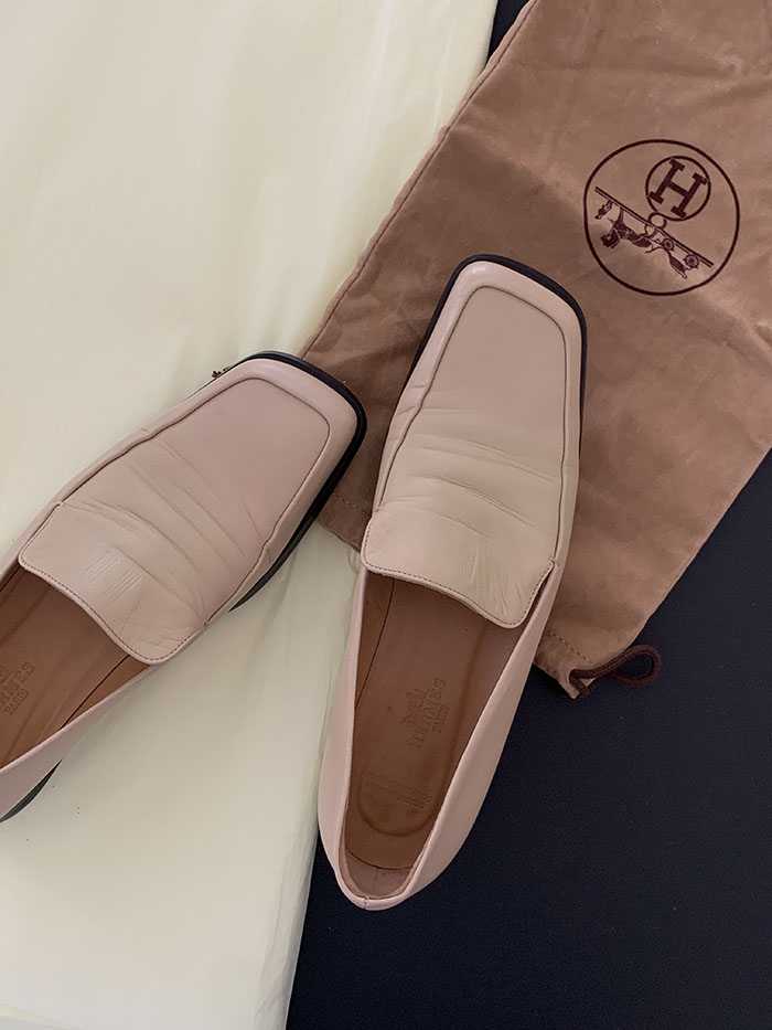 00s "Hermes" Logo Leather Shoes 복제 복제