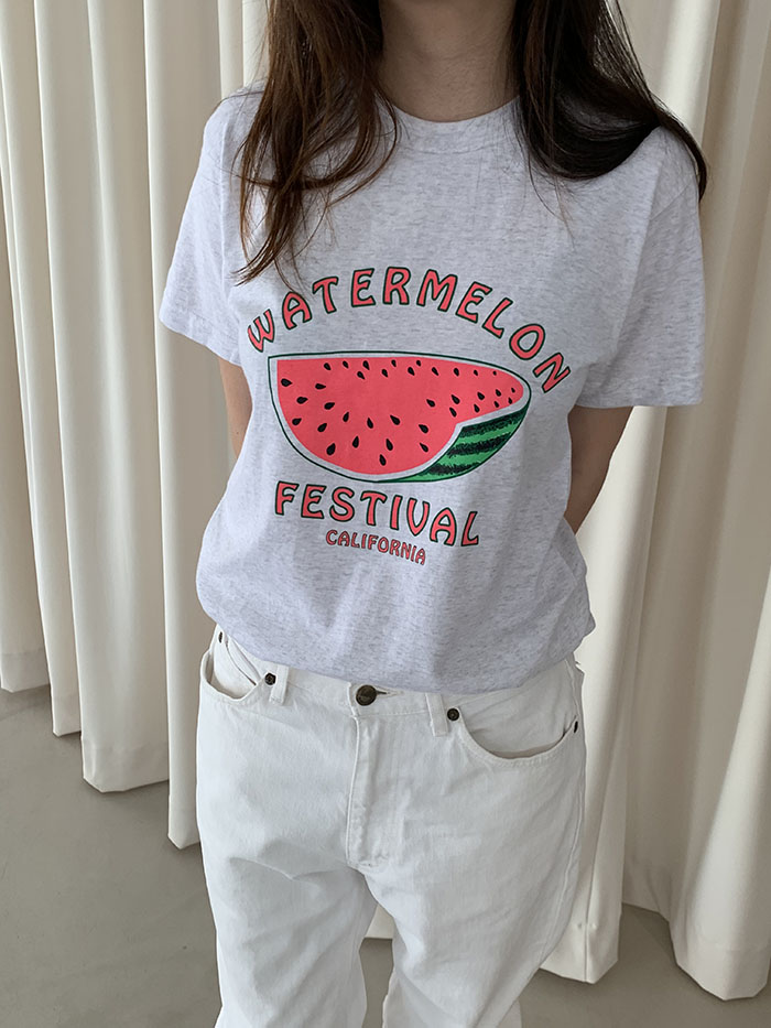 (품절) 리오더 중 7월 3째주 입고 후 발송 예정:) "Watermelon Festival California" (Gray)