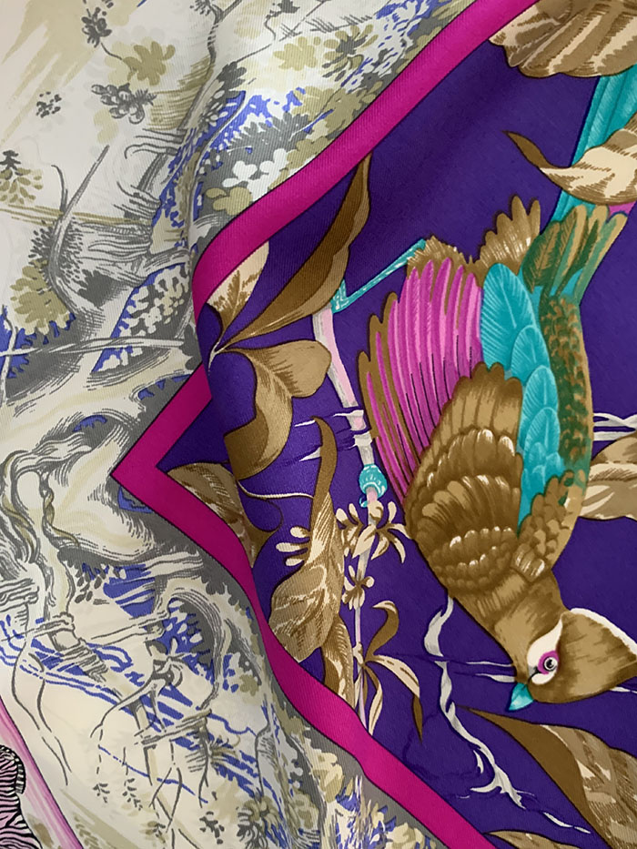 90-00's "Hermes" Silk Scarf 복제
