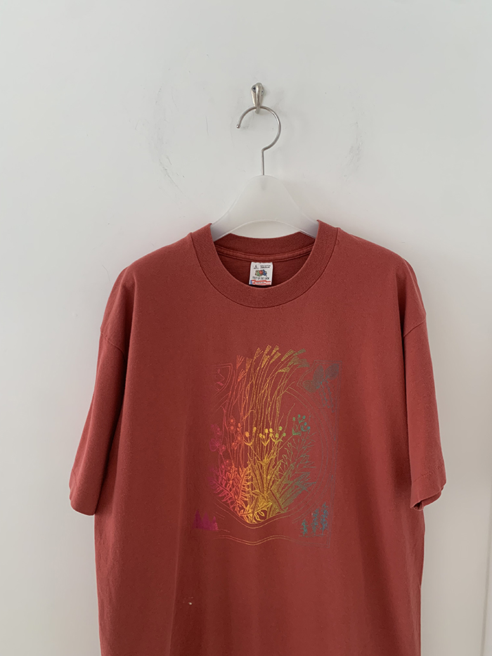 900's "Flower" USA cotton T-shirt
