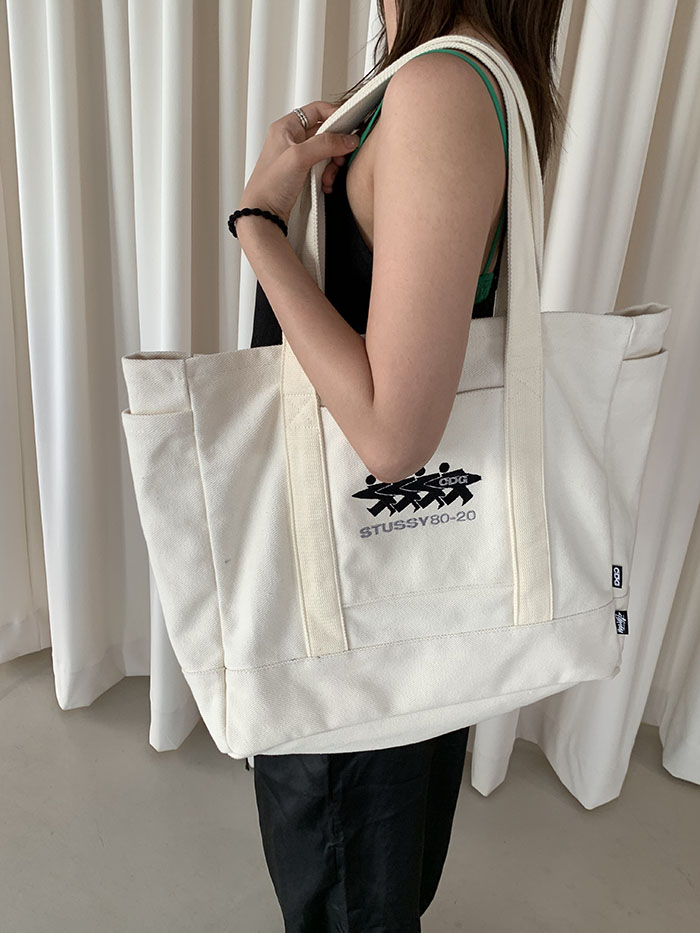 Stussy x CDG Canvas Tote Natural