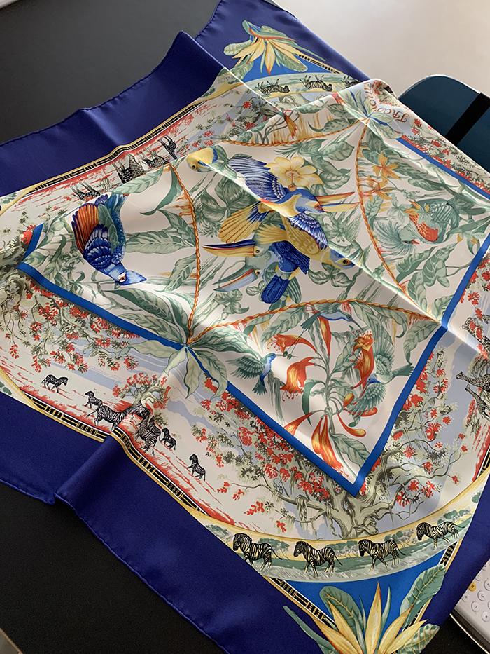 80's "Hermes Pourvu qu'on ait l'ivresse" Silk Scarf 복제