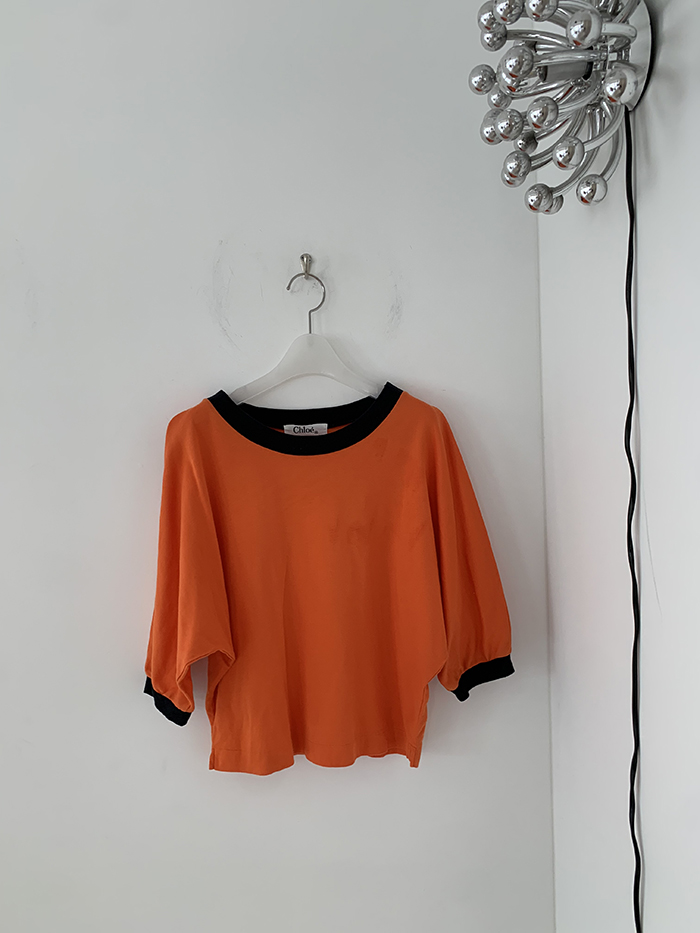 80's "Miss Chloe" striped T-shirt 복제
