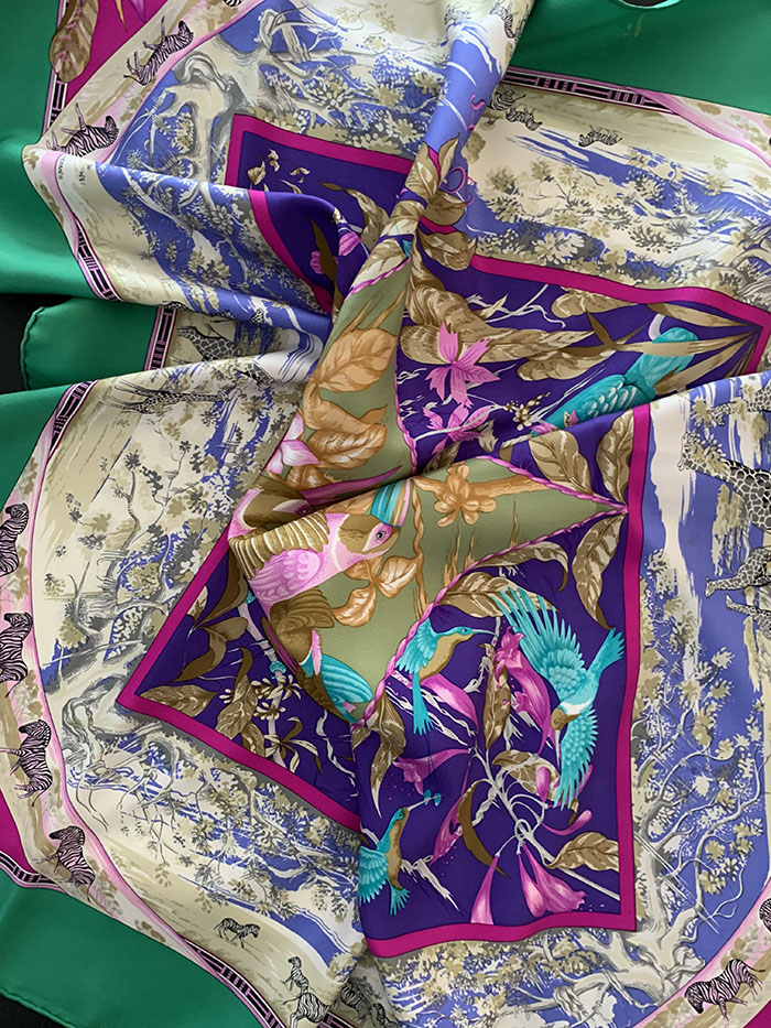 90-00's "Hermes" Silk Scarf 복제