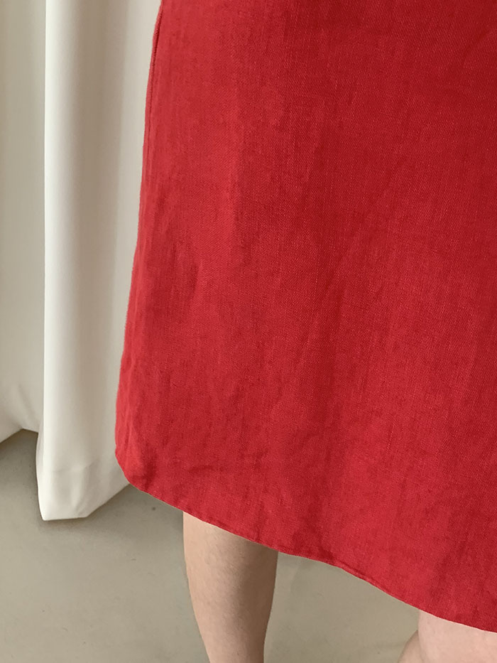 00's "PRADA" linen Skirt