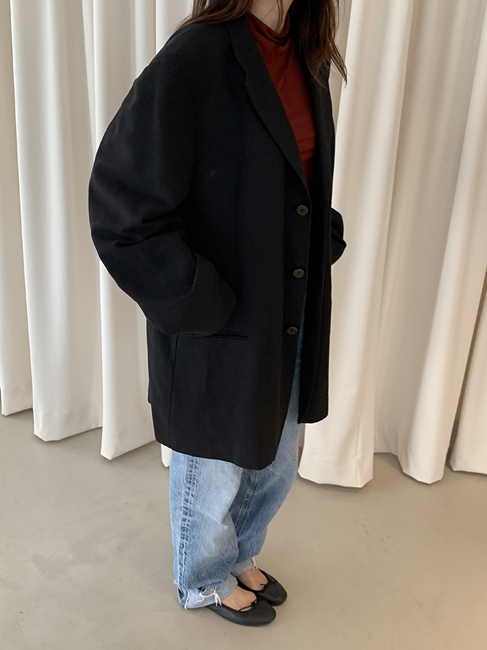 00's "Giorgio Armani" Three buttons linen Jacket