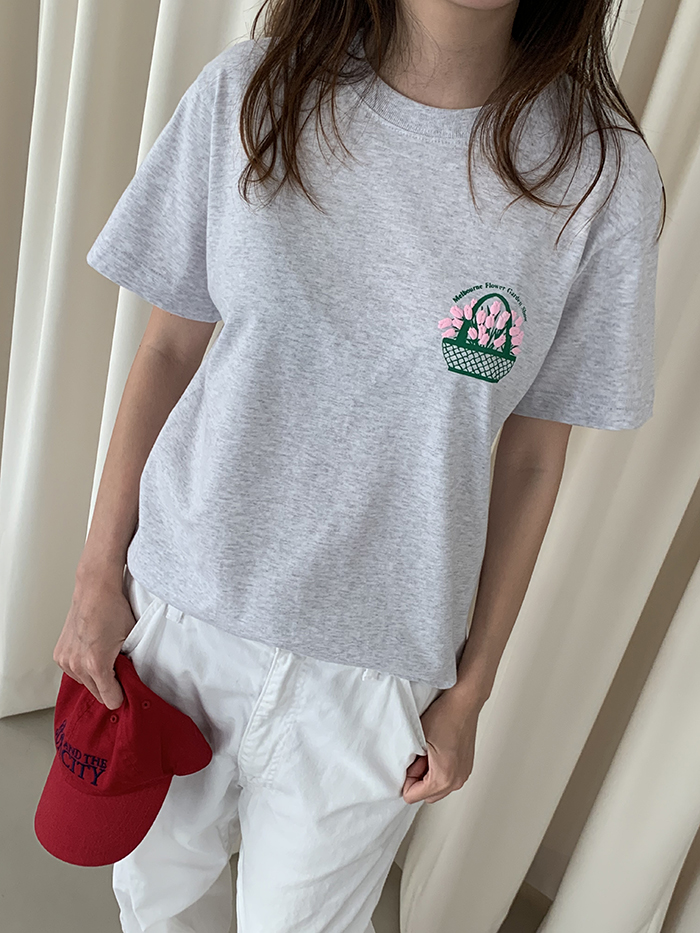 (new product) "Melbourne Flower Garden Show" T-shirt (Ash Gray)