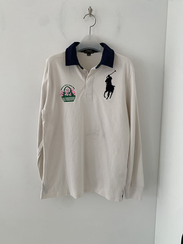 Vintage "Melbourne Flower Gaarden Show" by Polo Ralph Lauren Rugby" Pique Shirt 복제
