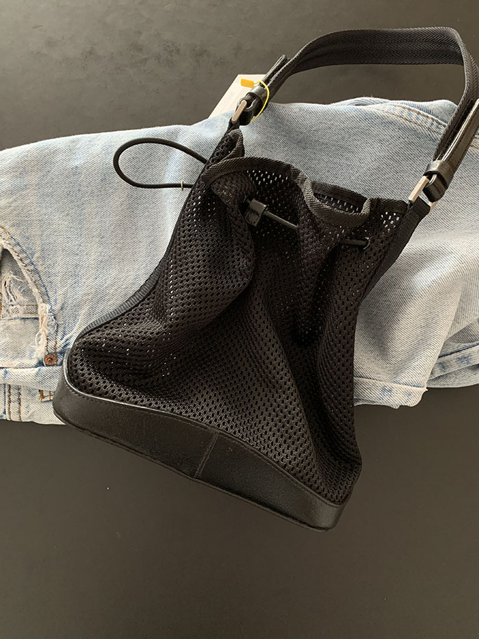 90-00's "PRADA" Net Leather Tote Bag