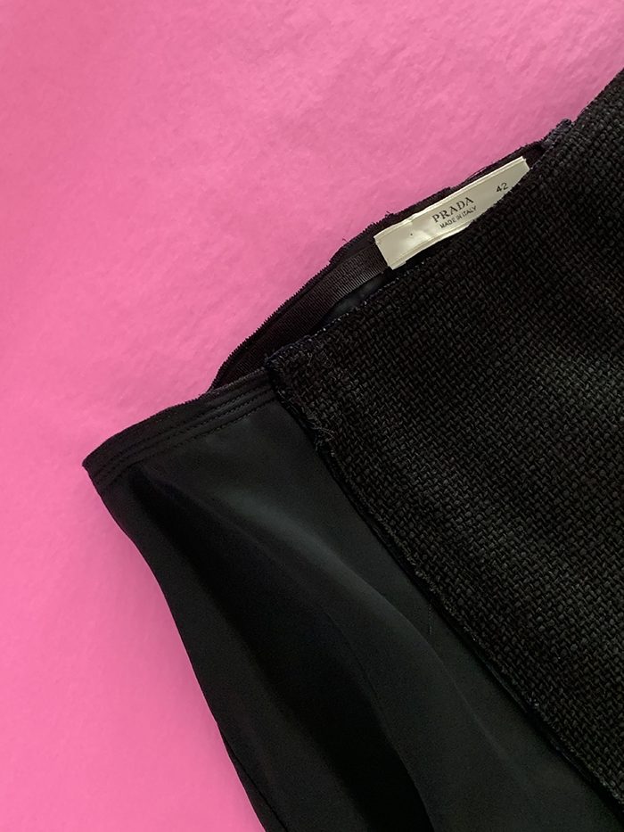 00's "Prada" cotton Button Skirt 복제