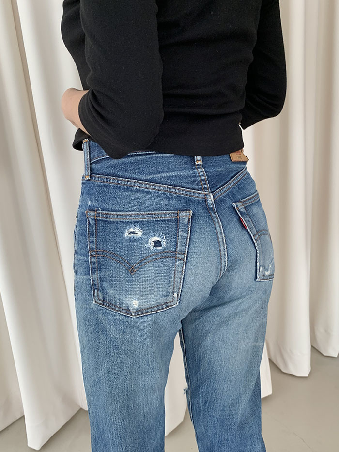 90's Levi's 502 - size 27-28 (Big E Selvage Red line) 복제