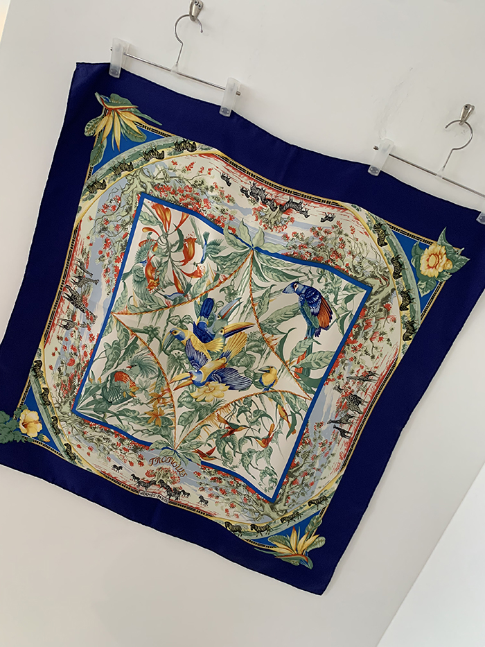 80's "Hermes Pourvu qu'on ait l'ivresse" Silk Scarf 복제