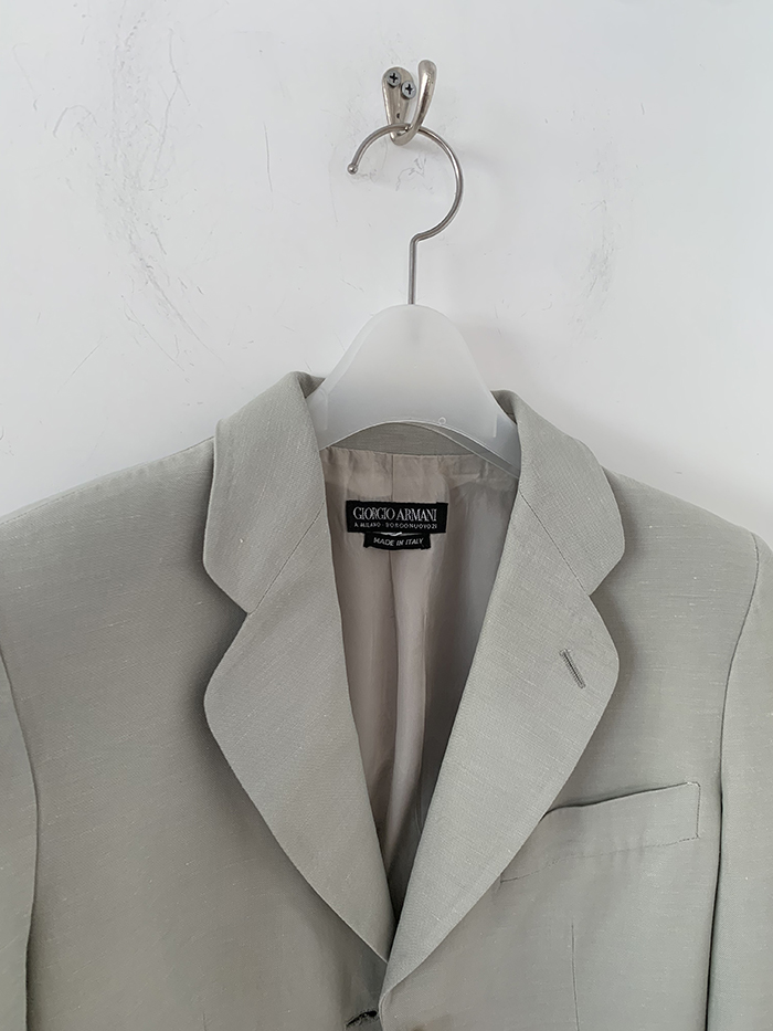 90's "Giorgio Armani" Three buttons wool x silk Jacket 복제