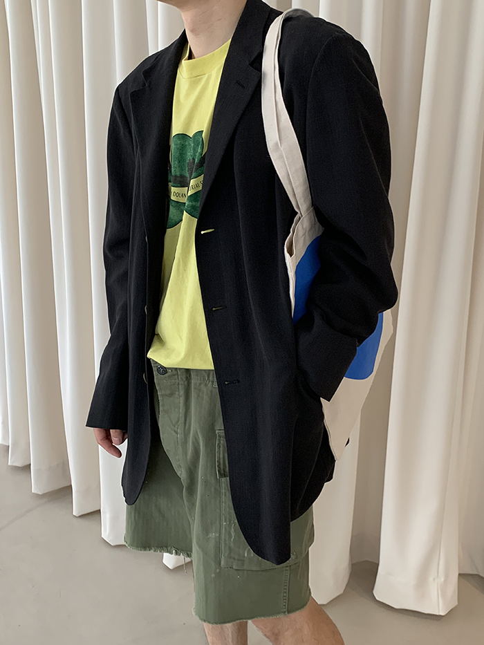 00's "Giorgio Armani" Three buttons linen Jacket