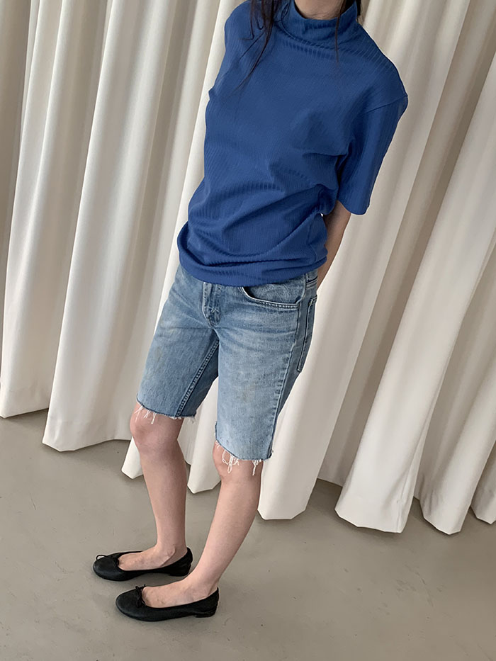 00's "PRADA" short half neck Knit Top