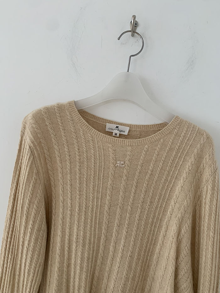 90's "Courreges" wool x nylon Knit 복제