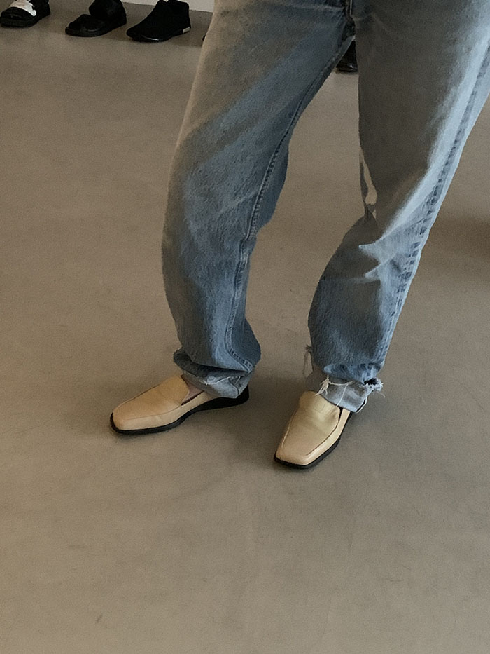 00s "Hermes" Logo Leather Shoes 복제 복제