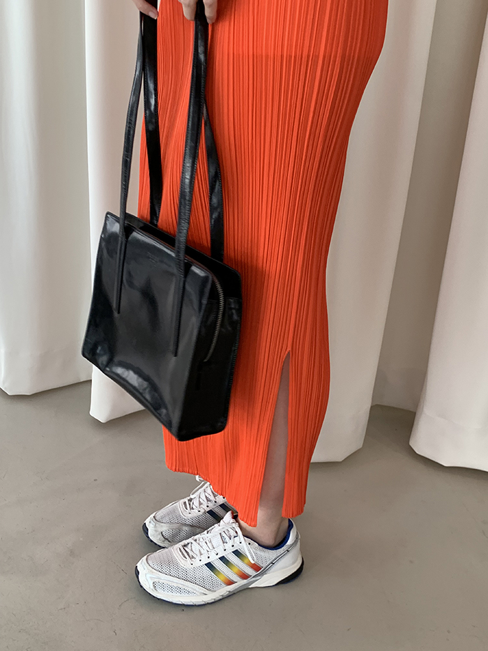 90's "PRADA" Leather Box Tote Bag (rare design) 복제