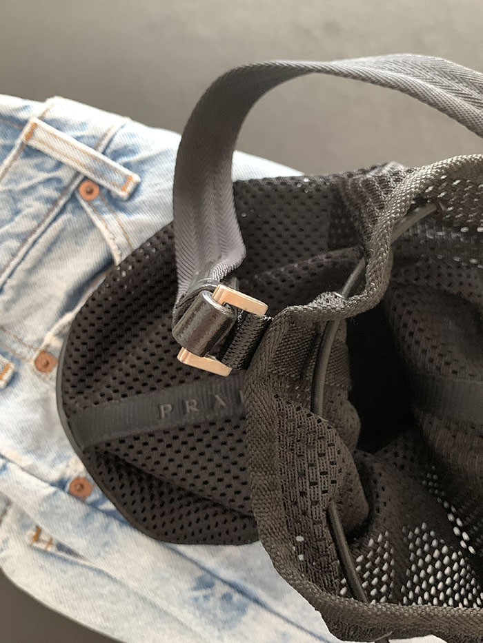 90-00's "PRADA" Net Leather Tote Bag