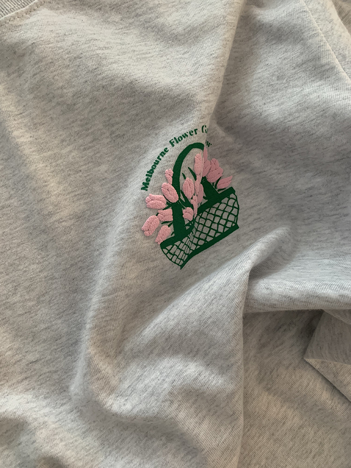 (new product) "Melbourne Flower Garden Show" T-shirt (Ash Gray)