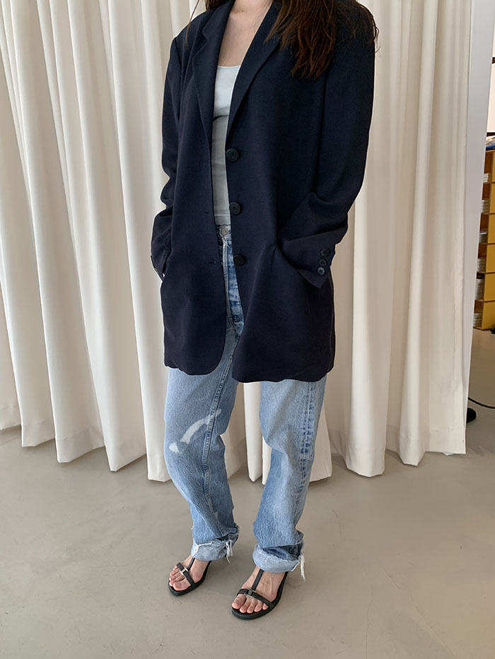 00's "Giorgio Armani" Three buttons Linen Jacket 복제