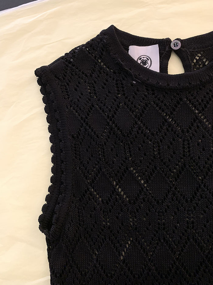 80's "Oliver by Valentino" Cotton Crochet Vest 복제