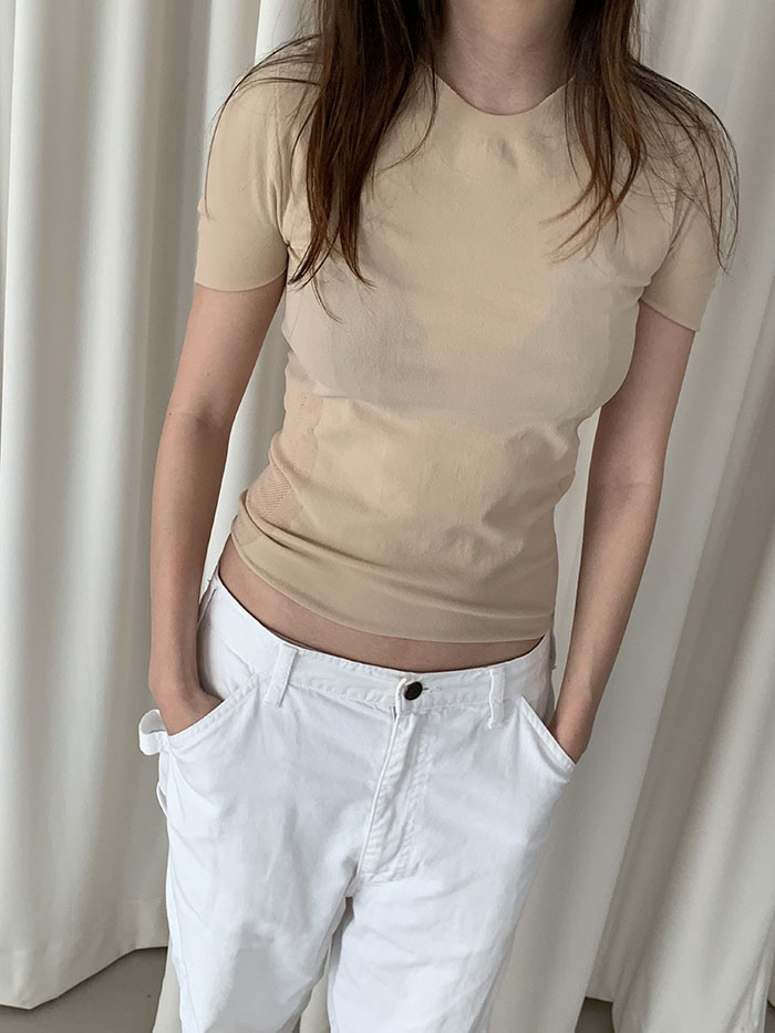 00's "PRADA" short half neck Knit Top 복제
