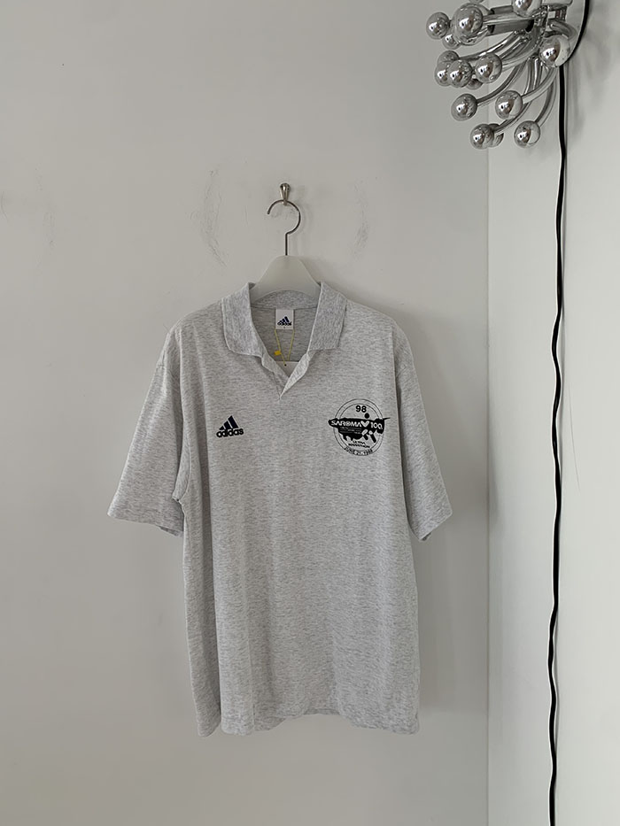 (Deadstock) 90's "ADIDAS 98" Cotton Pique Shirt