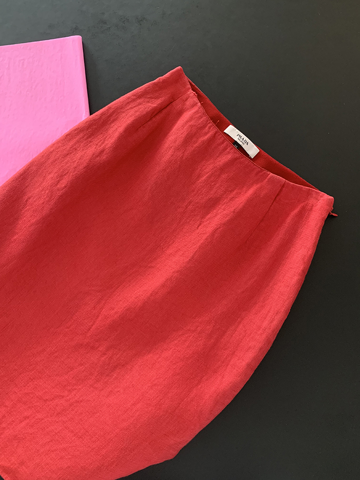 00's "Prada" cotton x linen Skirt 복제
