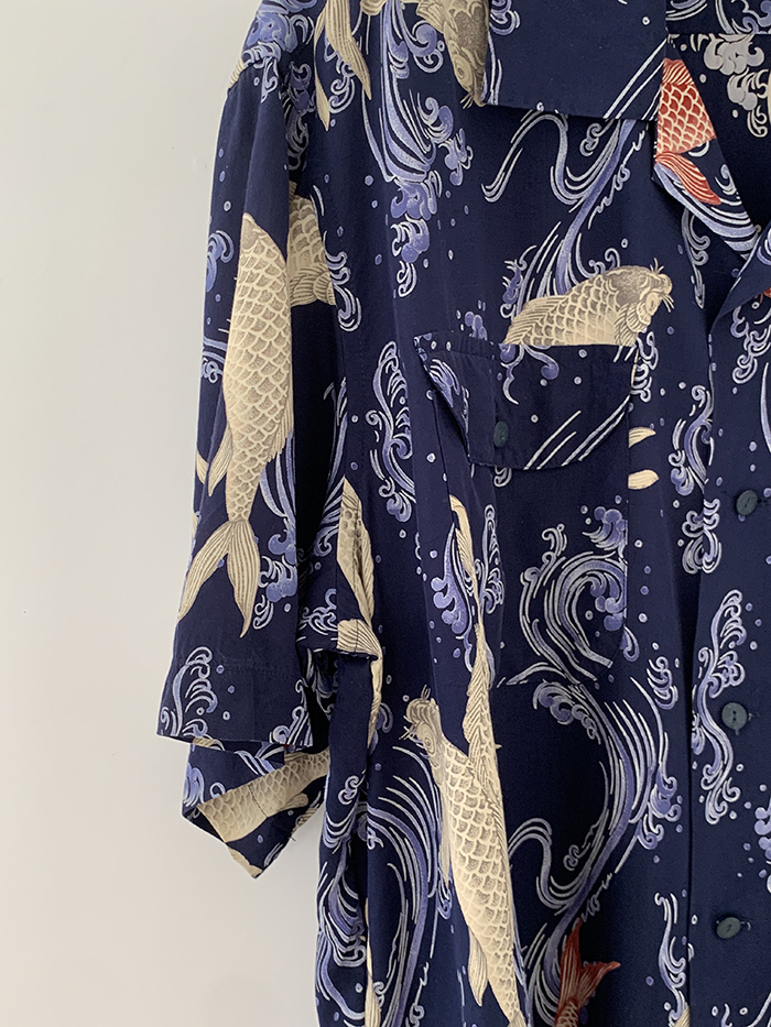 90's "KARL HELMUT" polyester summer Shirt / 착샷만