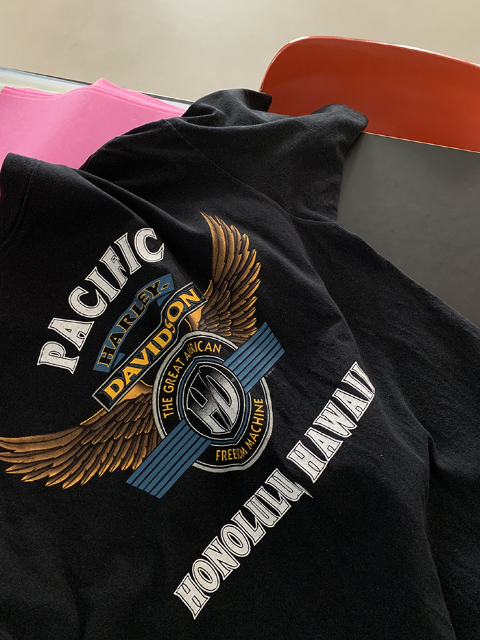 80's "1987 Harley Davidson DULUTH,MINNESOTA" USA Long sleeves T-shirt (rare piece) 복제