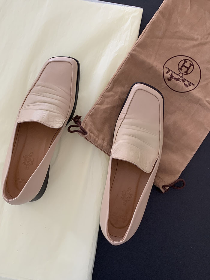 00s "Hermes" Logo Leather Shoes 복제 복제