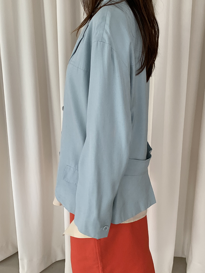 00's "PRADA" blue short Jacket