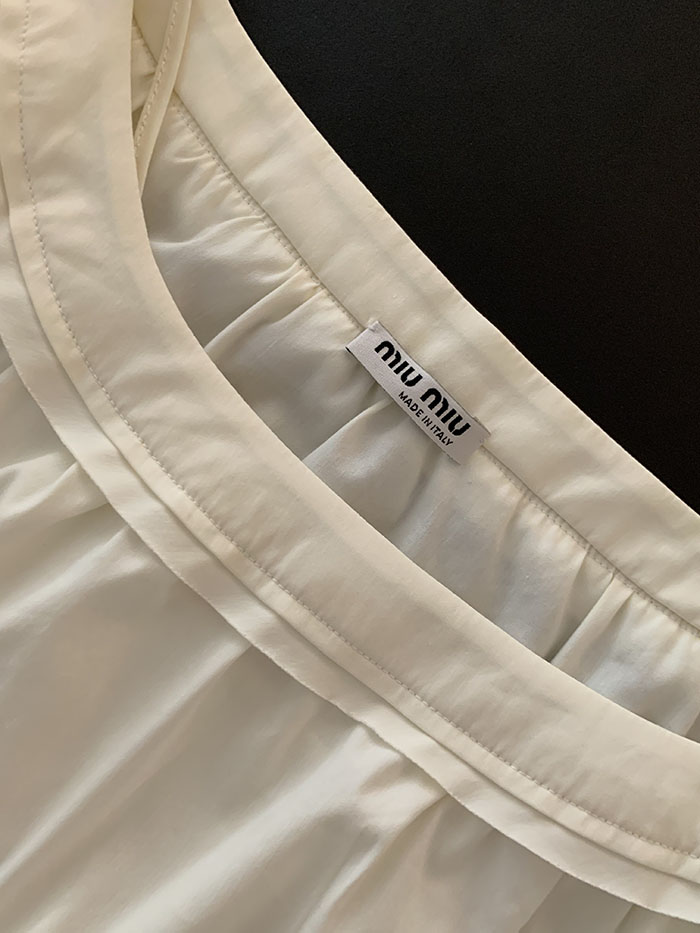 00's "miumiu" viscose rayon back button Blouse 복제