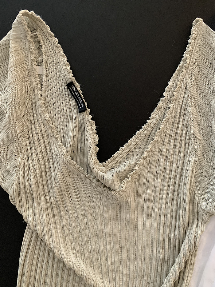 80-90's "Giorgio Armani" v-neck viscose Top