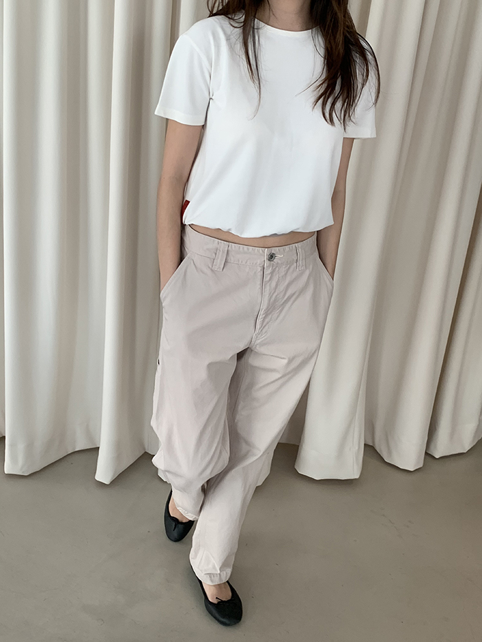 00's "PRADA" rayon x nylon crop Top