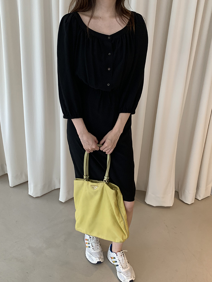 00's "Miu Miu" viscose rayon back button Blouse 복제