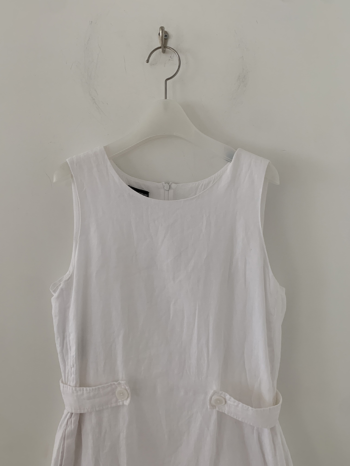 00's "Emporio Armani" linen white Dress