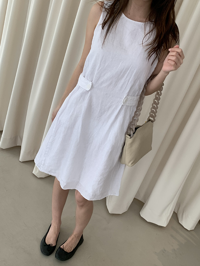 00's "Emporio Armani" linen white Dress