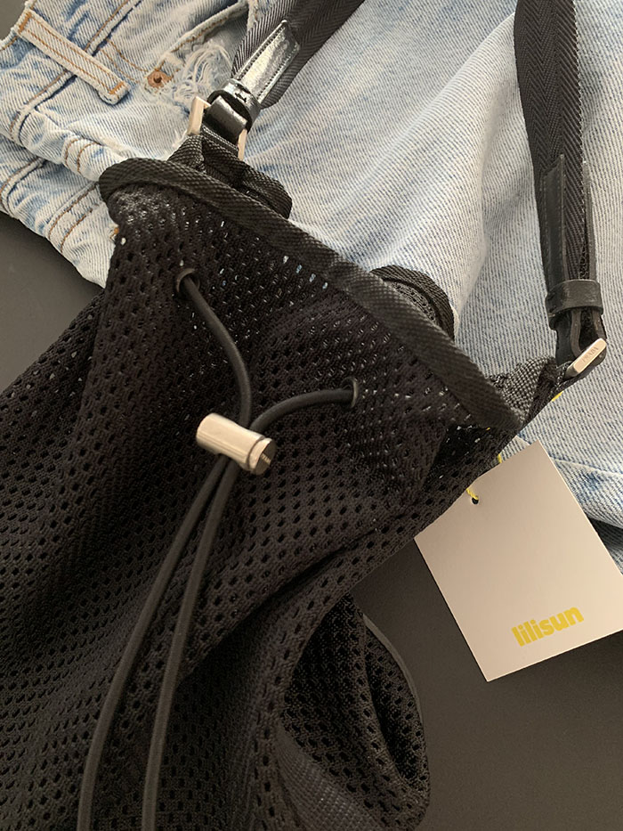 90-00's "PRADA" Net Leather Tote Bag