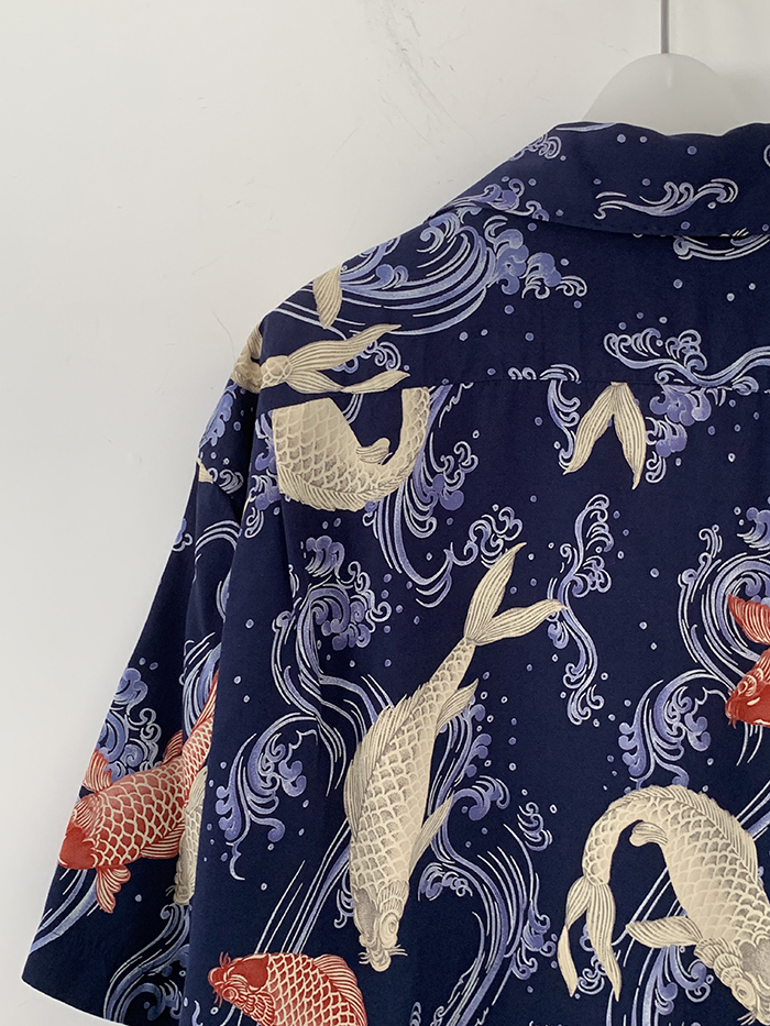 90's "KARL HELMUT" polyester summer Shirt / 착샷만