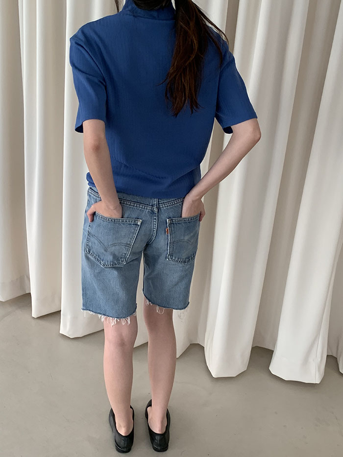 00's "PRADA" short half neck Knit Top