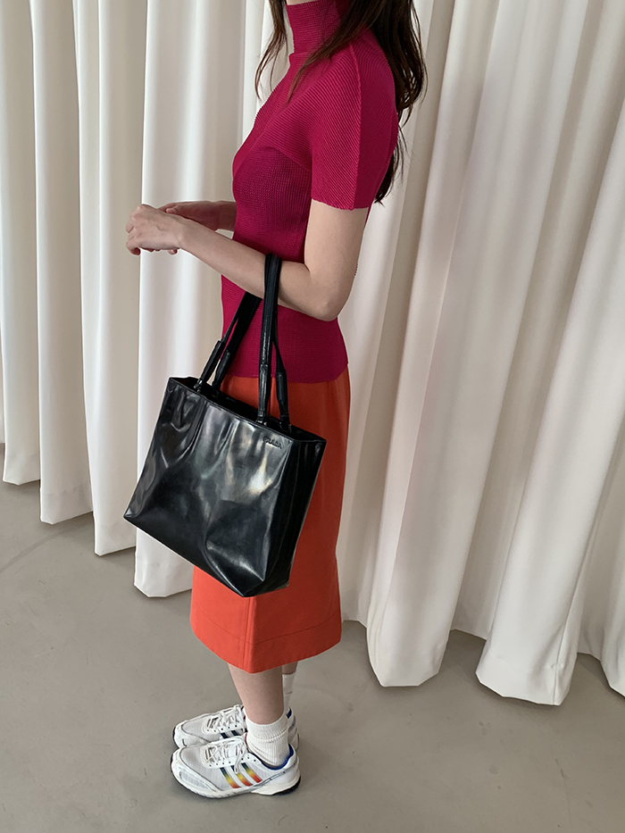 90's - 00's "PRADA" Leather Tote Bag (rare design) 복제