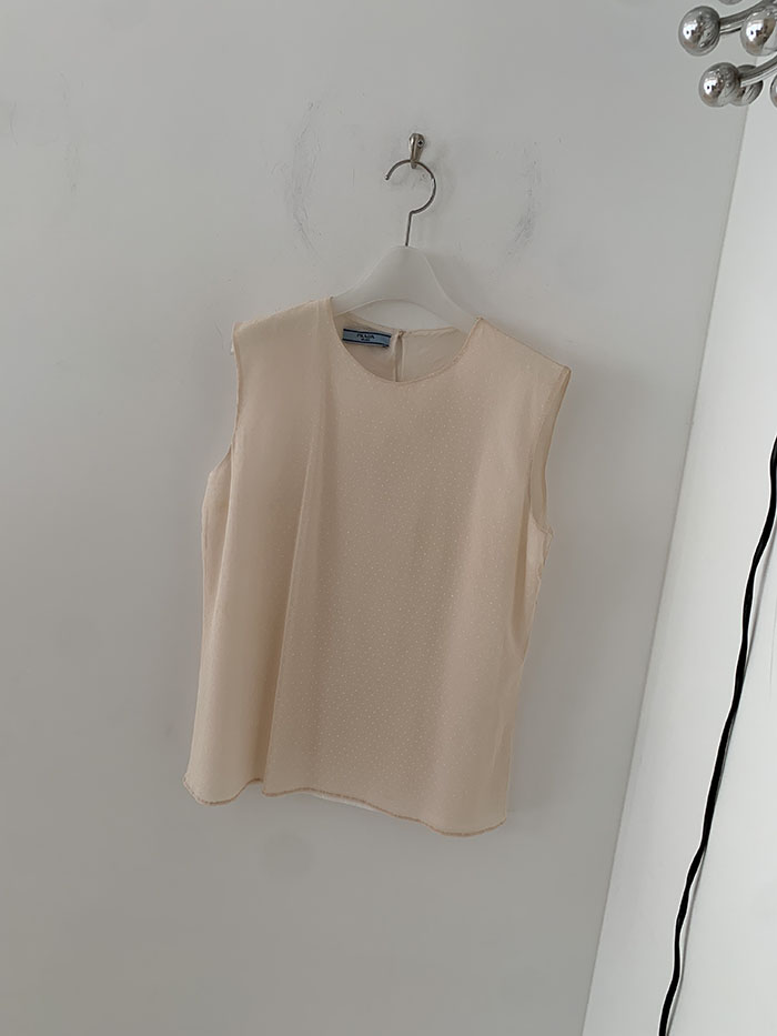 2011's "PRADA" Cotton Blouse Top 복제