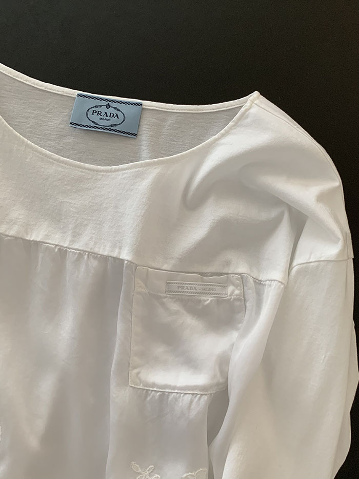 2011's "PRADA" Cotton Blouse Top 복제 복제 복제
