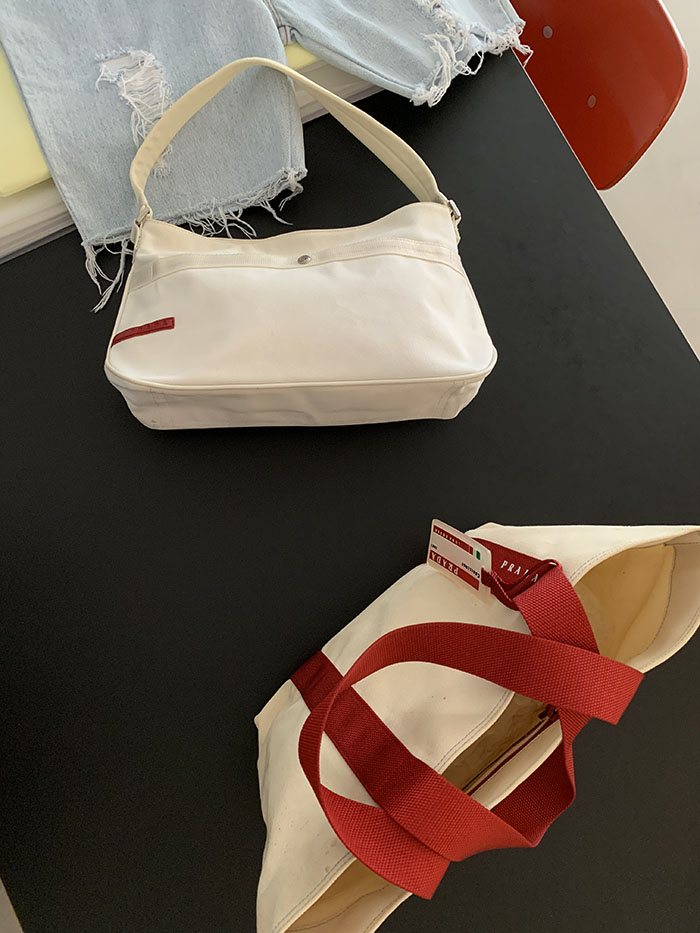 (Deadstock) 00's "PRADA" Canvas tote Bag 복제