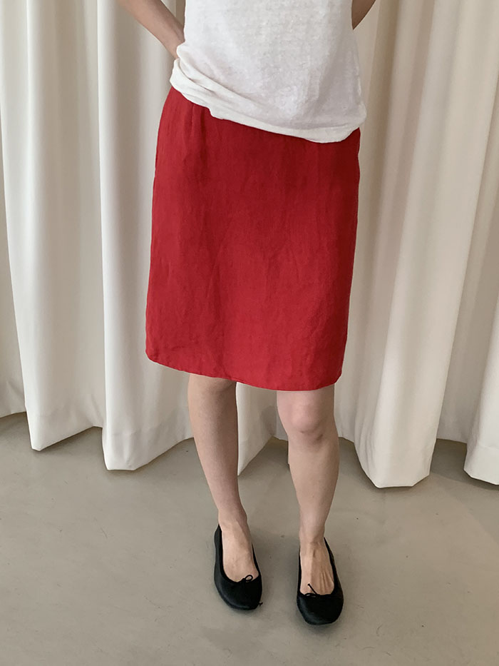 00's "PRADA" linen Skirt
