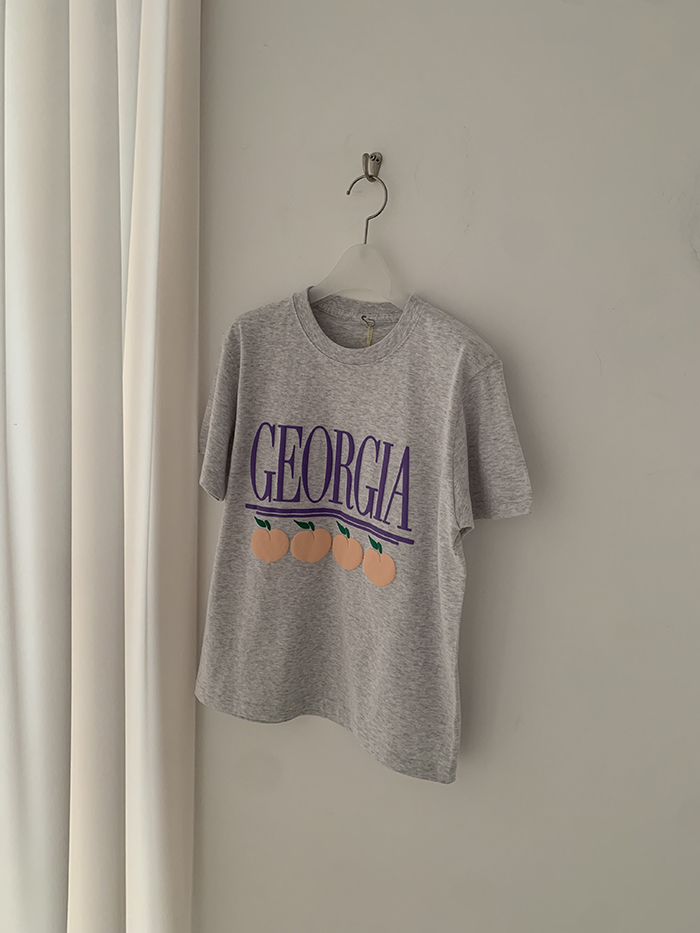 (new product) "Georgia Peaches" Puff Print (Grey)
