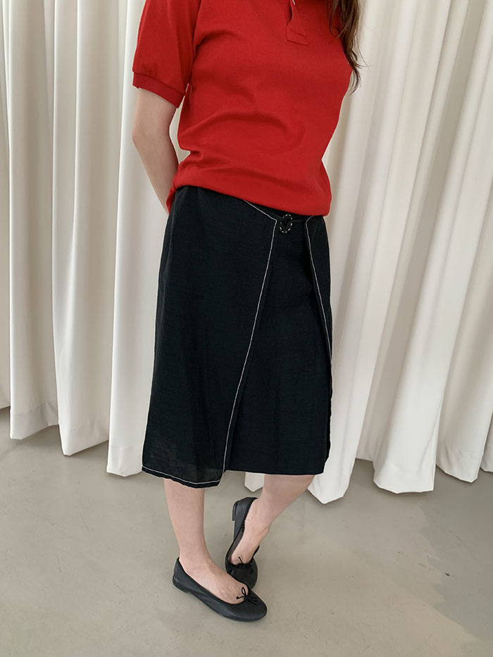 80's "Valentino" Leather Skirt 복제 복제